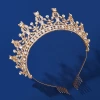 Grand crown bride headwear, 18-year-old princess coming-of-age ceremony birthday performance crown wedding gauze hair accessory crown details Picture